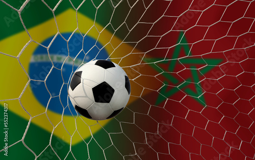 Football Cup competition between the national Brazil and national Morocco.