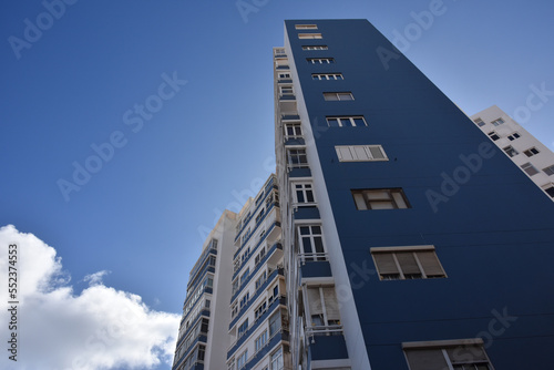 Low angle view of modern buildings in Las Palmas de Gran Canaria