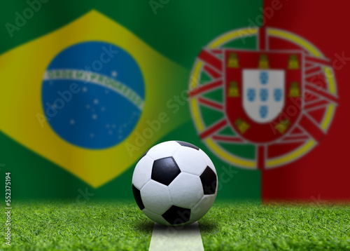 Football Cup competition between the national Brazil and national Portuguese.