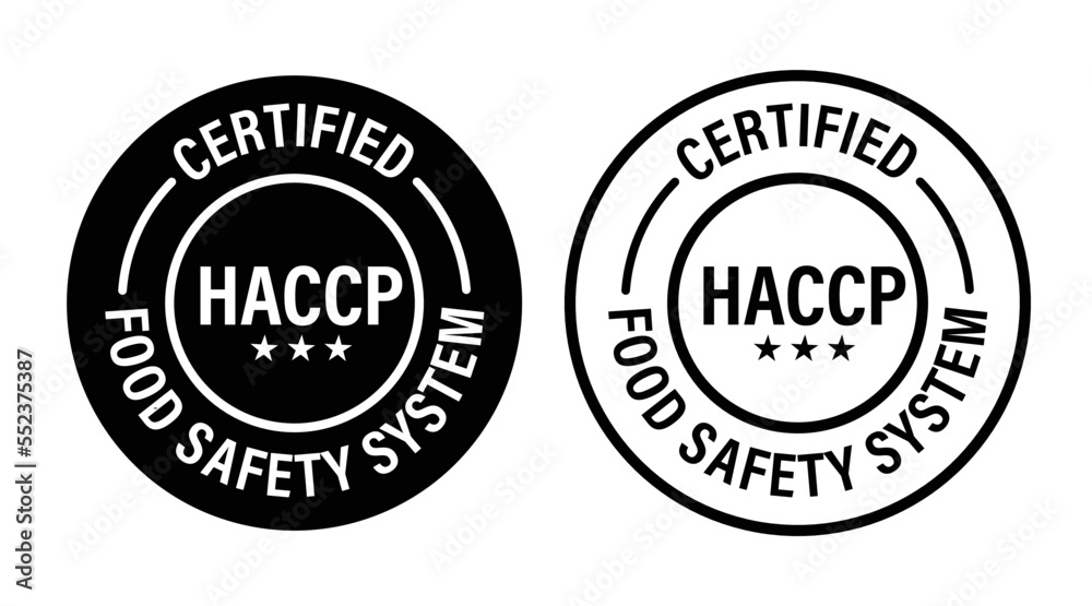 HACCP - Hazard Analysis and Critical Control Points abstract, food safty system certified-vector icon set