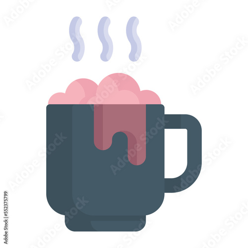 For a refreshment a hot coffee cup style in trendy icon