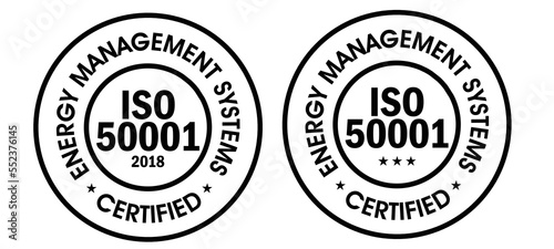 energy management system certified, iso50001 vector icon