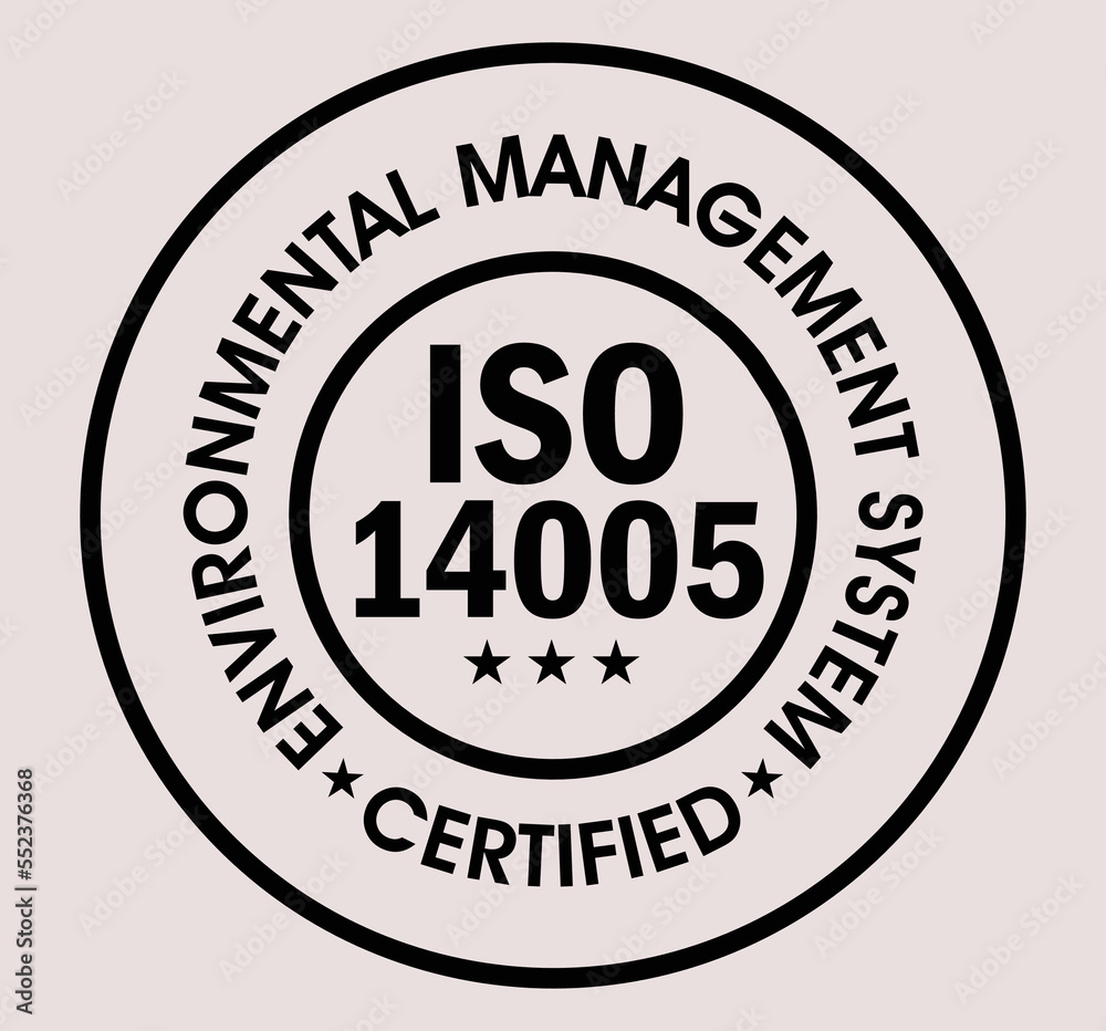 'environmental management system certified' vector icon. iso14005 
