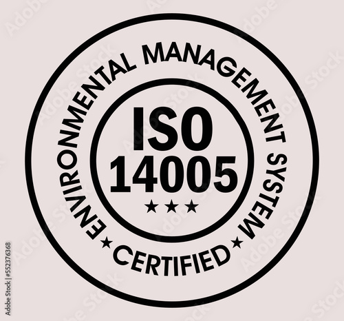 'environmental management system certified' vector icon. iso14005 

