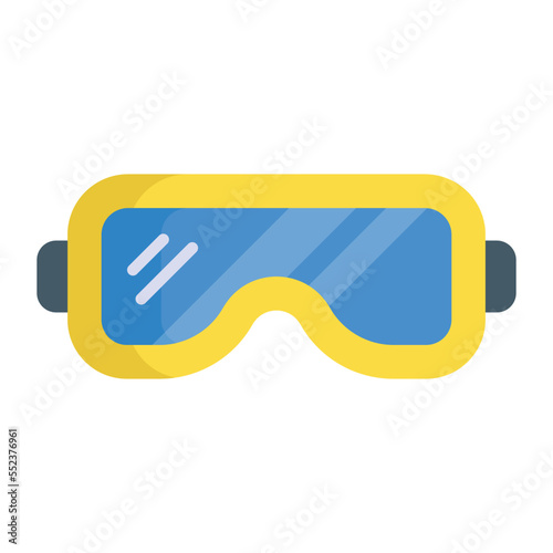 Skiing goggles, eyewear trendy design vector icon