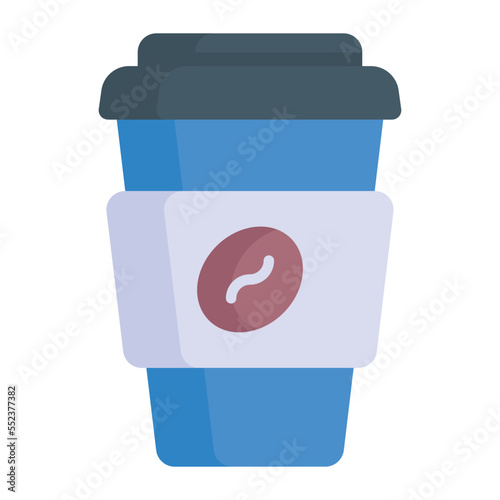 A beautiful vector icon of takeaway coffee glass