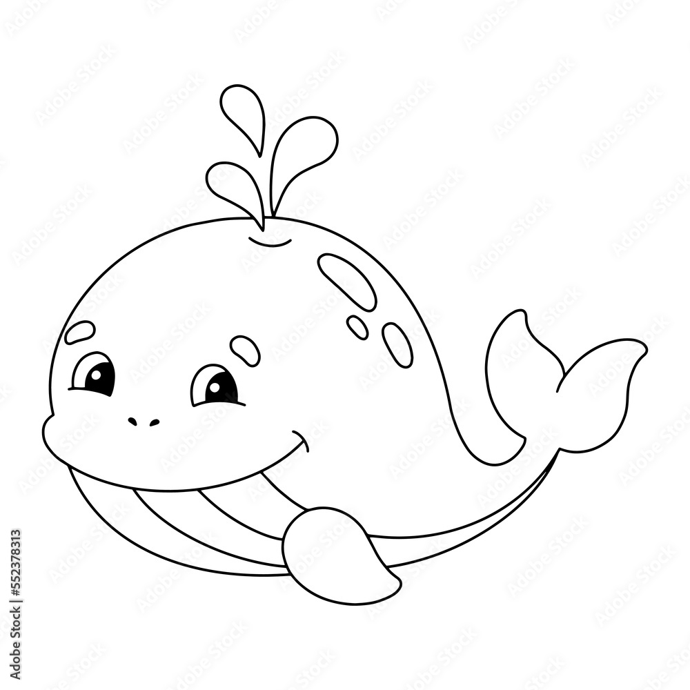 Coloring page for kids. Digital stamp. Cartoon style character ...