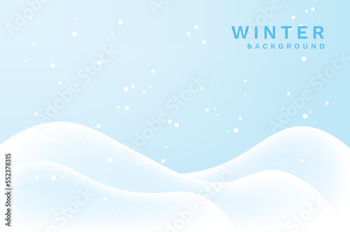 Realistic Snow Winter Background