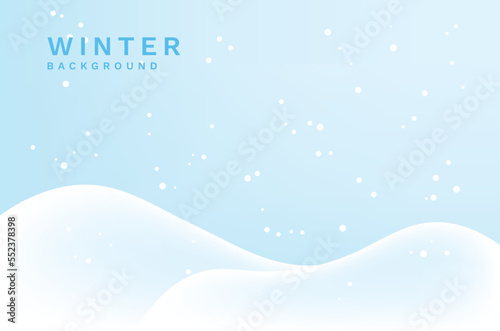 Realistic Snow Winter Background