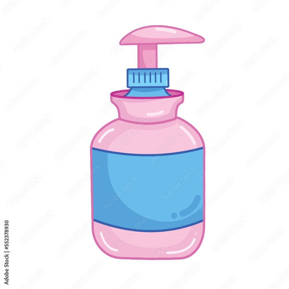 Cute Hand Soap bottle Pump Vector Illustration isolated on plain white background. Washing gel to clean hands. Hygiene product theme drawing with cartoon simple flat art style. Cute Hand Soap bottle Pump Vector Illustration isolated on plain white background. Washing gel to clean hands. Hygiene product theme drawing with cartoon simple flat art style.