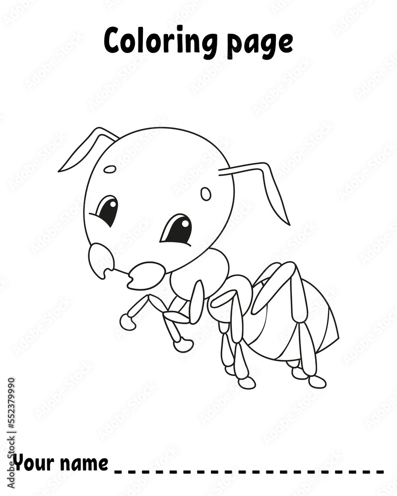 Fototapeta premium Coloring book page for kids. Cartoon style character. Isolated on white background. Vector illustration.