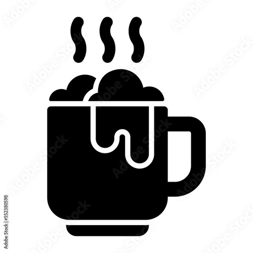 For a refreshment a hot coffee cup style in trendy icon