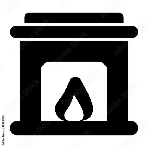 A fireplace vector icon design in trendy style