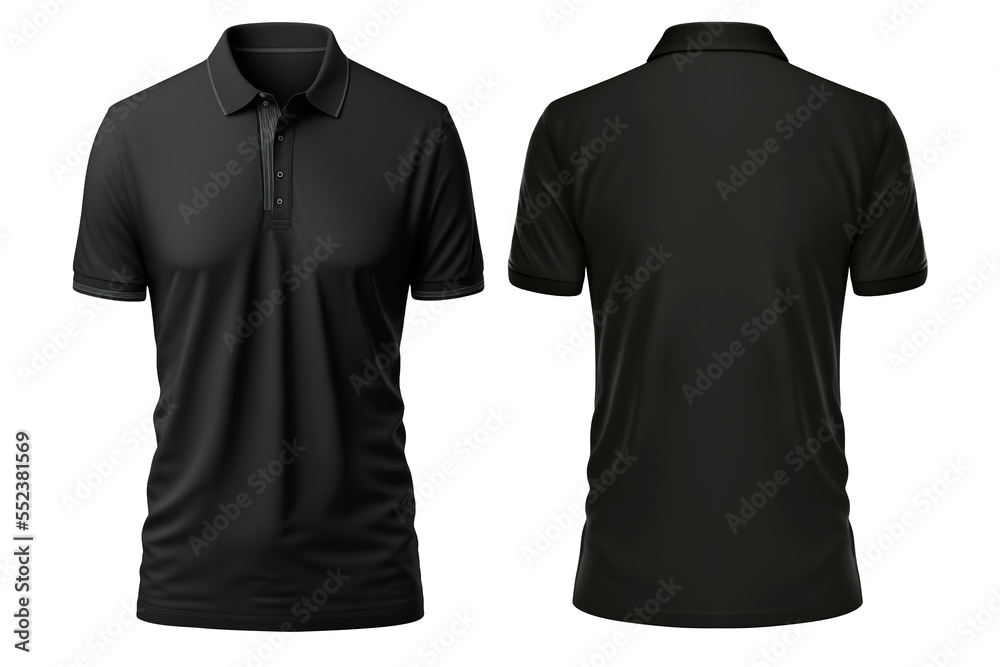 Black polo shirts front and back Black polo shirts front and back