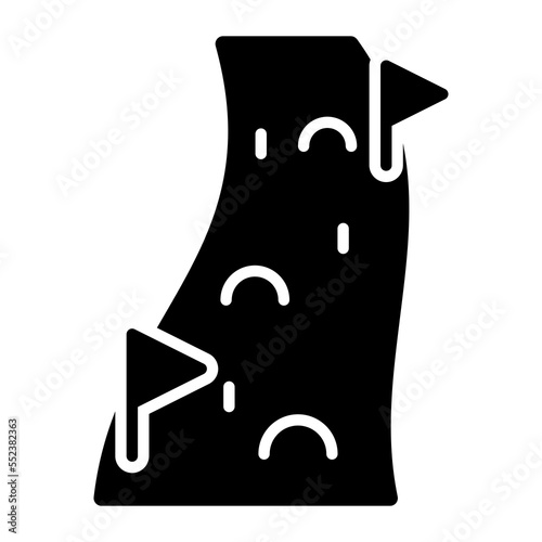 Ski slopes vector icon in trendy style, winter sports