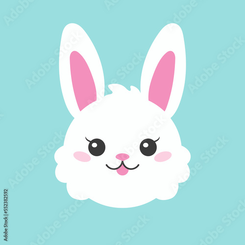 Cartoon character christmas rabbit. Colorful vector illustration. Isolated on color background. Design element. Template for your design  books  stickers  cards.