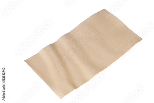 raw dough sheet for lasagna isolated on white.