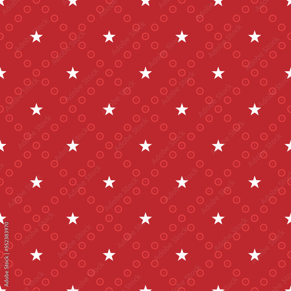 Geometric  vector pattern with stars. Seamless design texture. Red colours. 