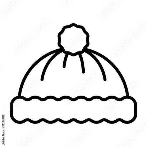 Winter cap vector design icon, winter beanie