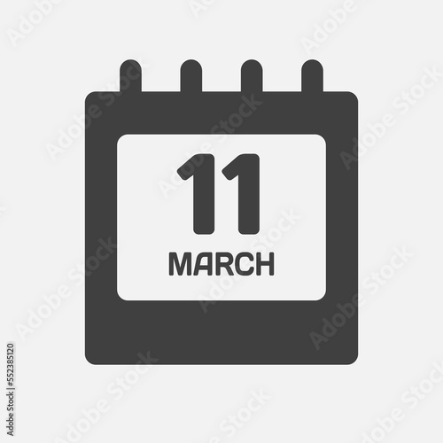 Icon page calendar day - 11 March