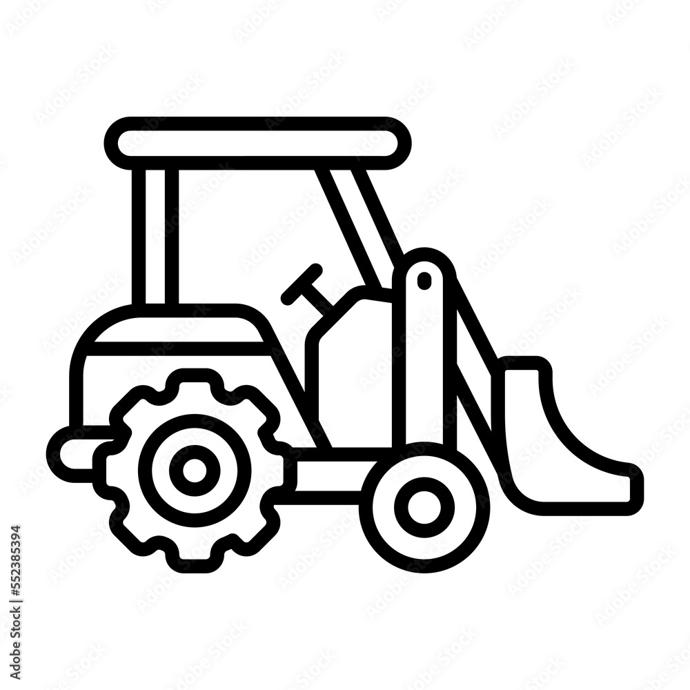 A perfect design icon of excavator in modern trendy style