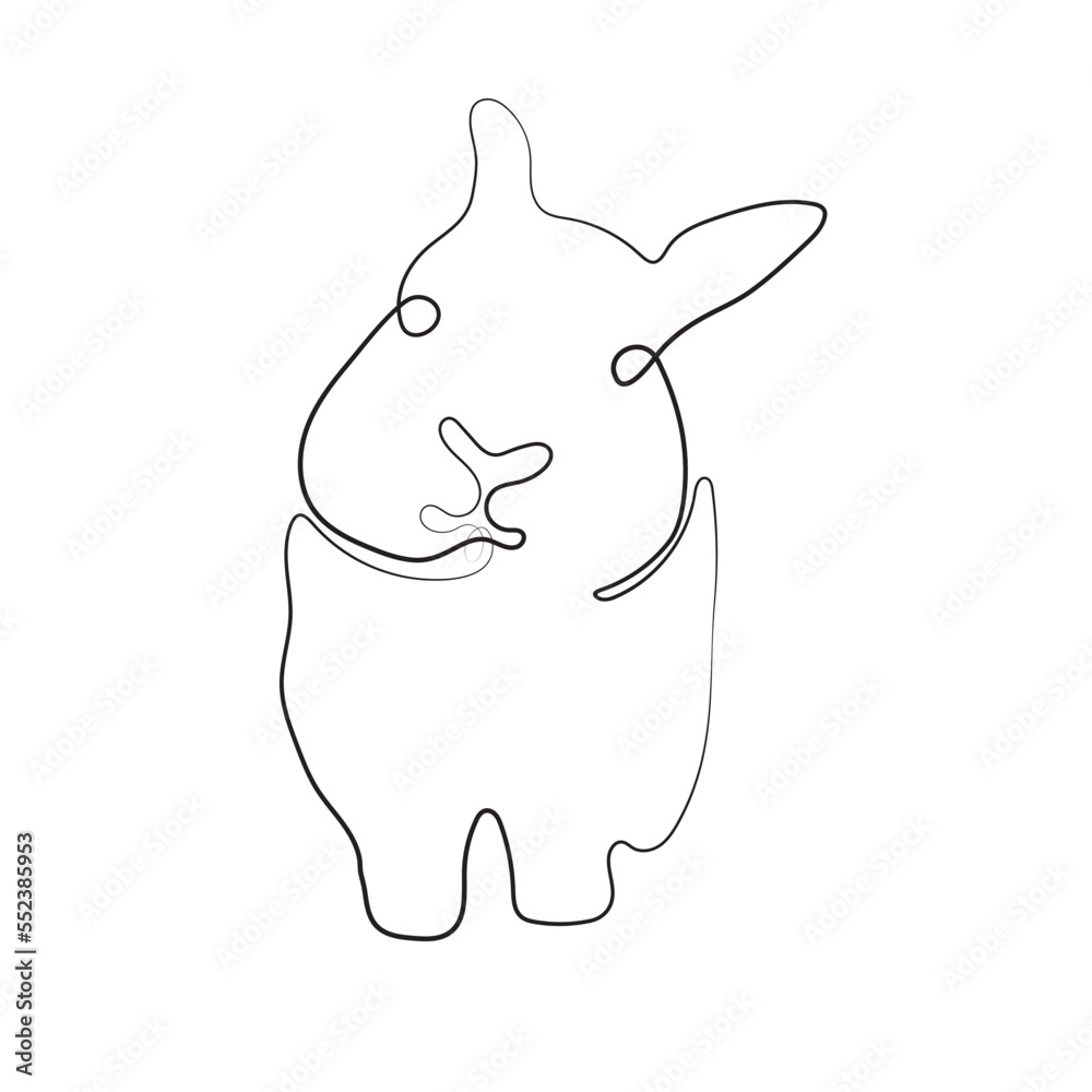 Line art of Wild hare. Modern outline drawing bunny. Easter wrapping, Christmas greeting, invitations, postcards and other projects. Outline Rabbit Line art of Wild hare. Modern outline drawing bunny. Easter wrapping, Christmas greeting, invitations, postcards and other projects. Outline Rabbit