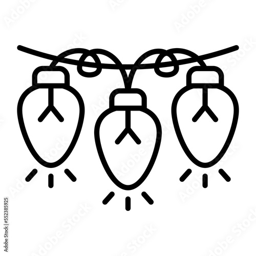 Decoration lights vector icon design, string lights editable style