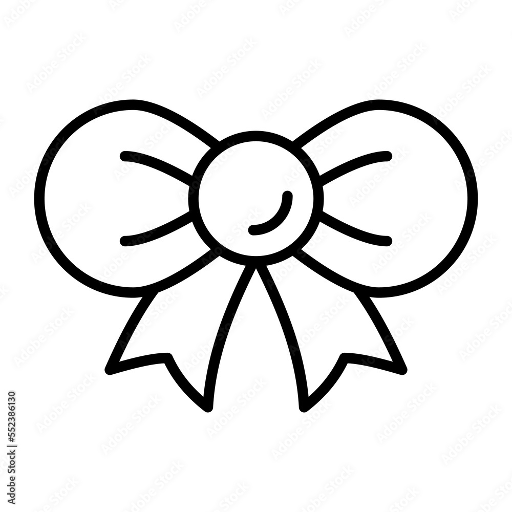 A beautiful icon of ribbon bow in modern trendy style A beautiful icon of ribbon bow in modern trendy style