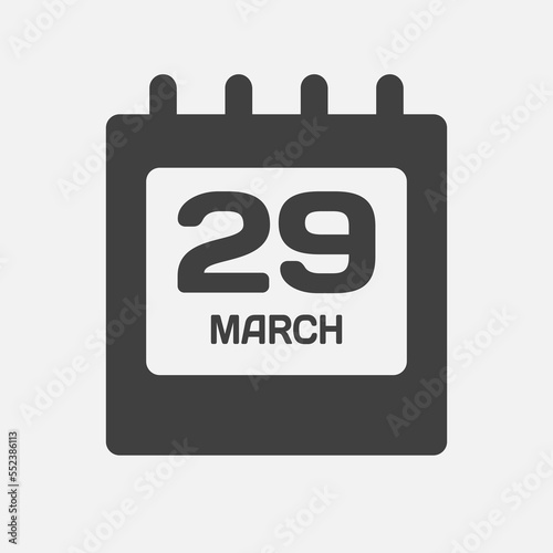 Icon page calendar day - 29 March