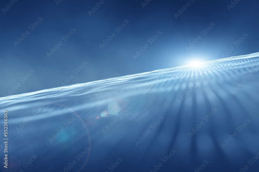 Futuristic modern digital cyber space network with glowing light. illustrated augumented copy space background.