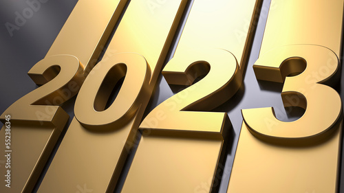 Happy New Year 2023 gold an...