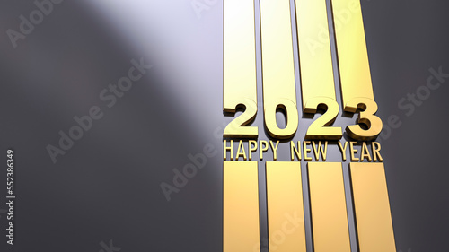 Happy New Year 2023 gold an...