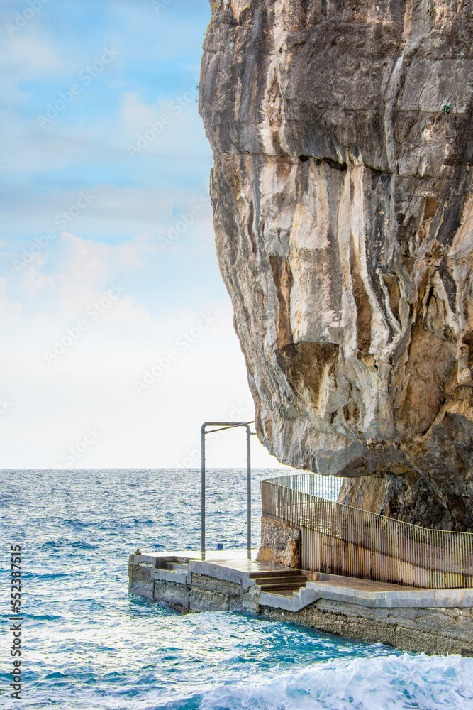 Access to the sea, typical of Amalfi coast, Italy
