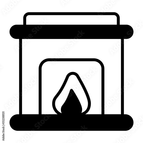 A fireplace vector icon design in trendy style