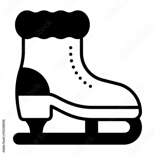 A handy vector icon of skating boot in trendy style