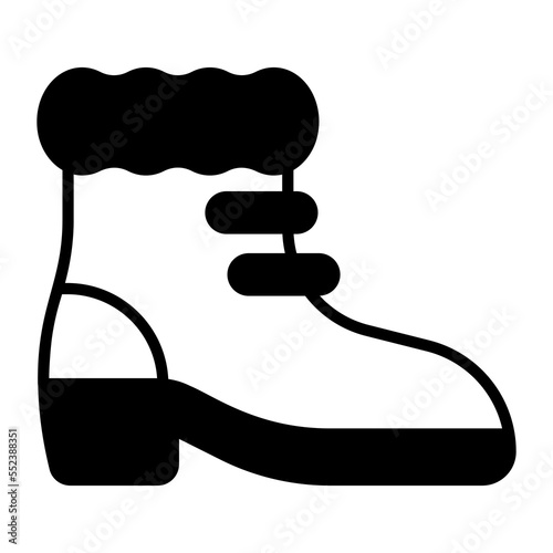Footwear accessory vector icon design of winter boot