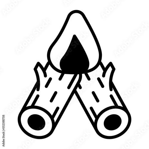 A modern icon design of bonfire in trendy style