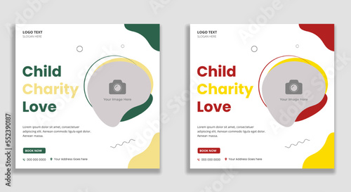 Child charity social media and web banner template