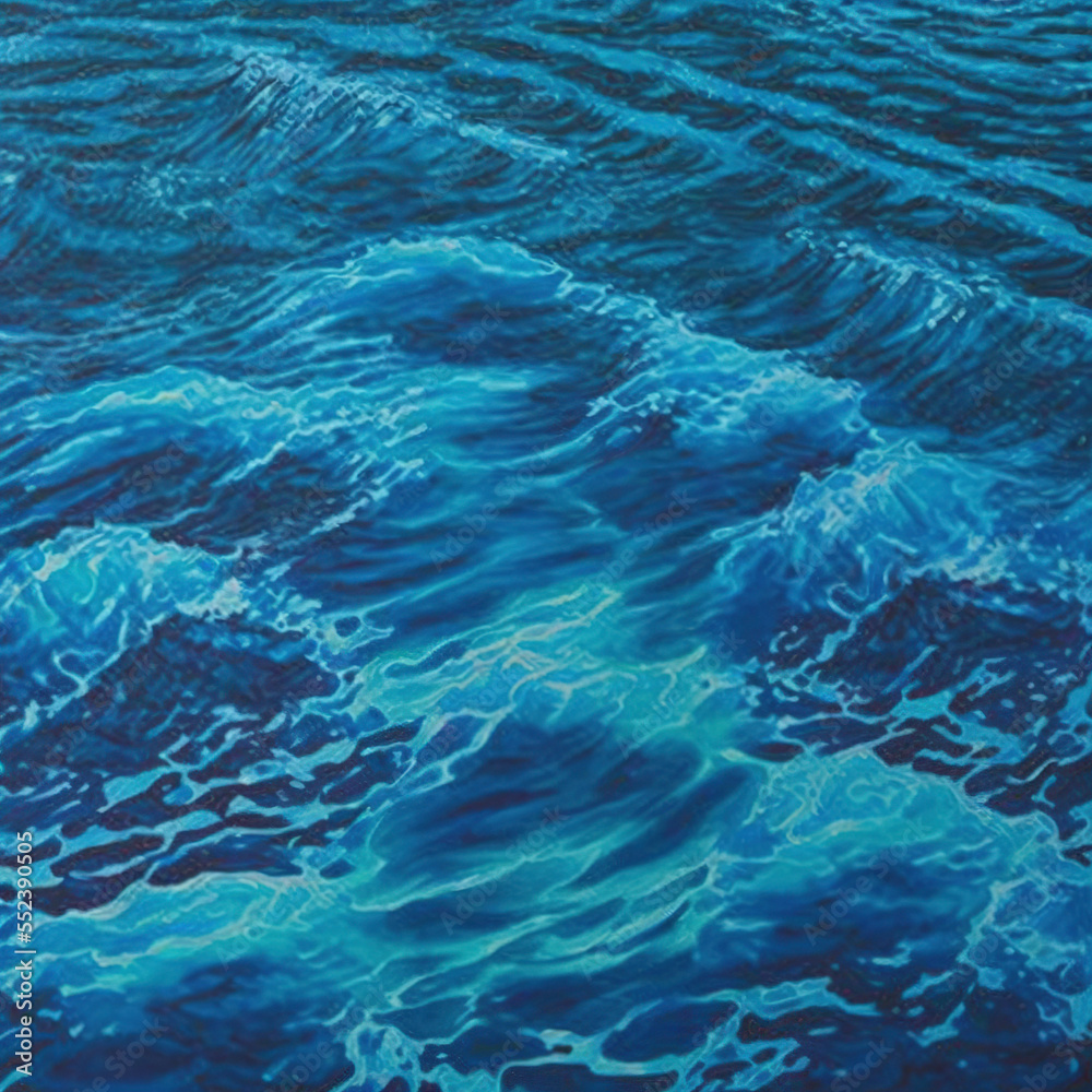 blue water background with many ripples created by generative ai