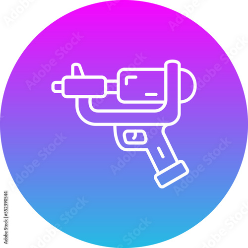 Water Gun Gradient Circle Line Inverted Icon