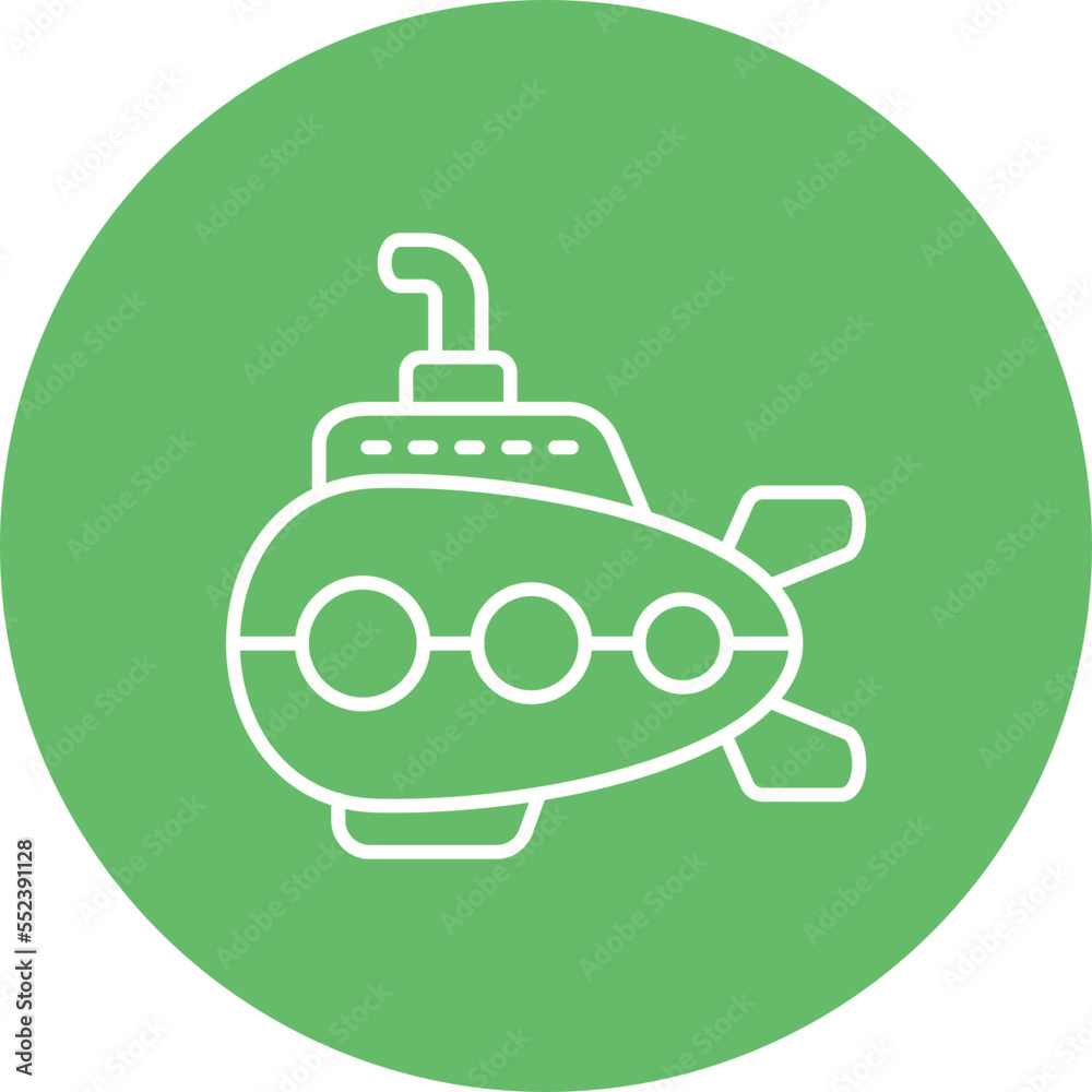 Submarine Multicolor Circle Line Inverted Icon Submarine Multicolor Circle Line Inverted Icon