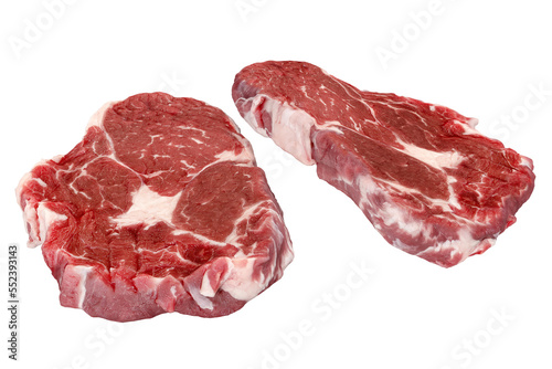 Fresh raw beef steak transparent background, high quality details