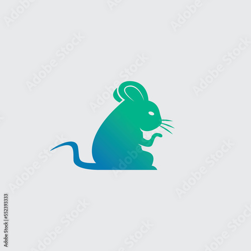 Sit down mouse vector symbol.