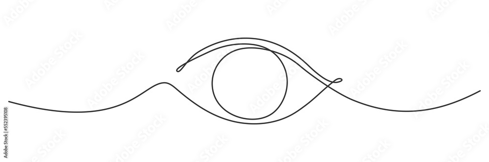 Eye continuous one line drawing. Hand drawn outline human eye. Vector illustration isolated on white. Eye continuous one line drawing. Hand drawn outline human eye. Vector illustration isolated on white.