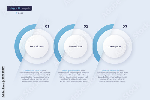 Vector minimalistic infographic template composed of 3 circles