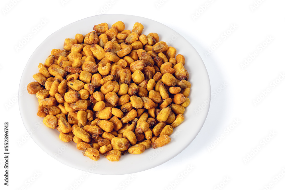 Roasted corn on the cob on a white background Roasted corn on the cob on a white background