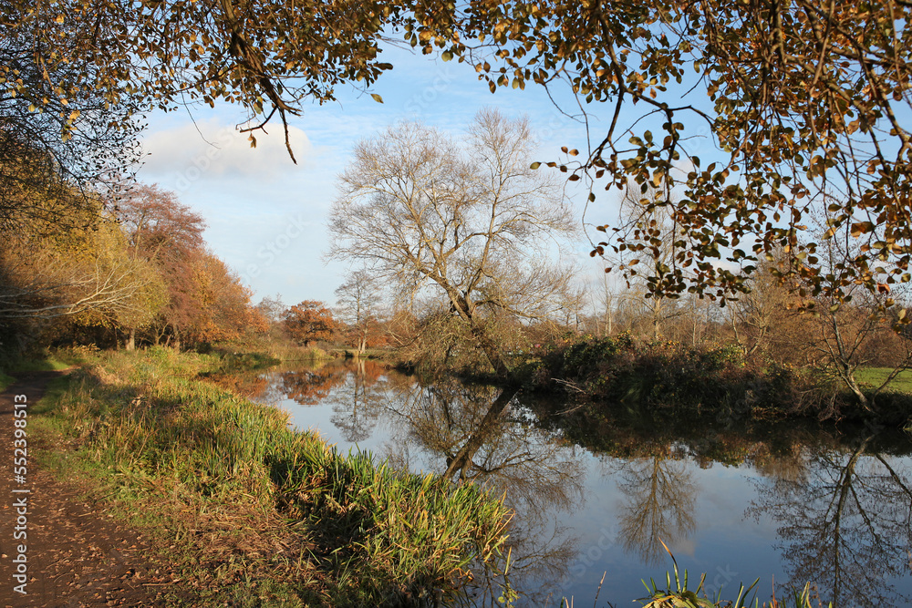 Winter reflections on the River Wey in Guildford on a cold sunny day. Winter reflections on the River Wey in Guildford on a cold sunny day.