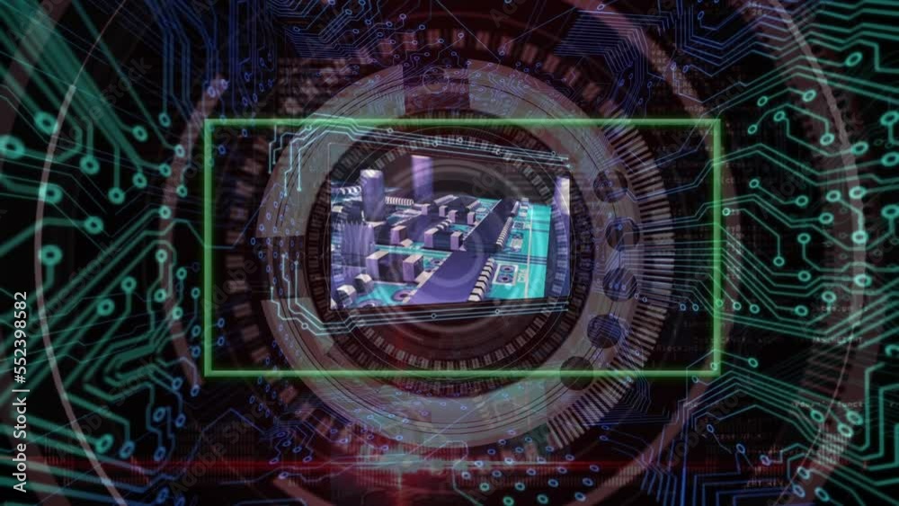 Animation of data processing over frame Animation of data processing over frame