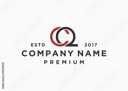 initial letter qc or cq logo design vector illustration template photo