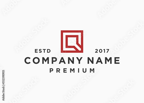 letter q square logo design vector illustration template